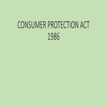 Consumer protection act 1986 