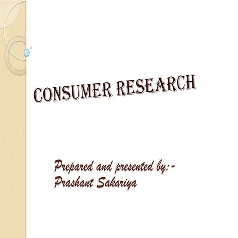 Consumer research