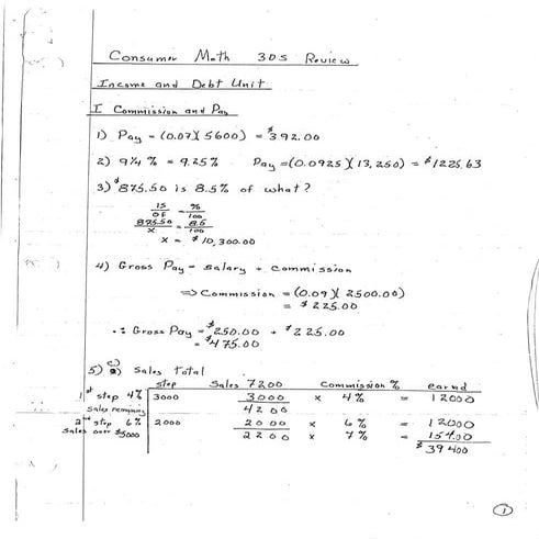 Consumer review answer key