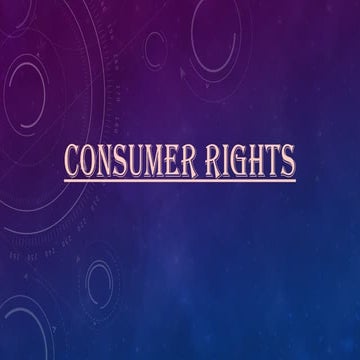 Consumer rights | PPTX