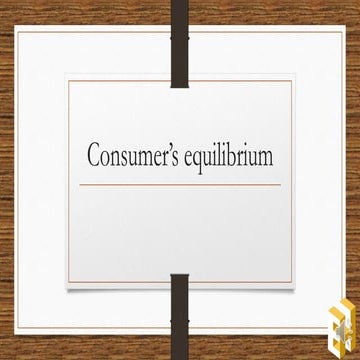 Class 12 Consumer’s equilibrium