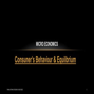 Consumers equilibrium