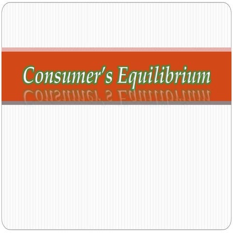 Consumer's equilibrium