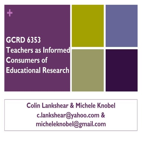 Teachers as Consumers of Educational Research