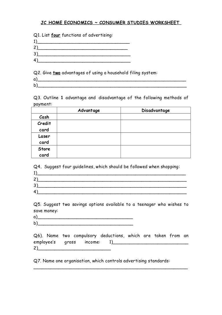 worksheet Home Ec Worksheets workbooks home ec worksheets free printable for pre economics library download and