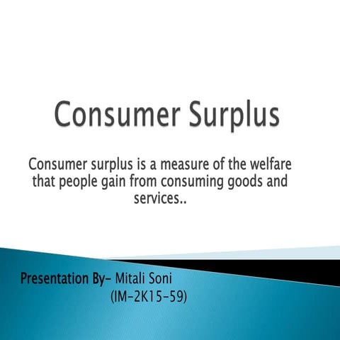 Consumer surplus