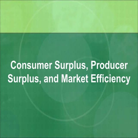 Consumer Surplus Producer Surplus and Market.ppt