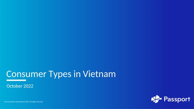 Consumer Types in Vietnam 10/2022