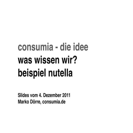 Consumia - Beispiel Nutella