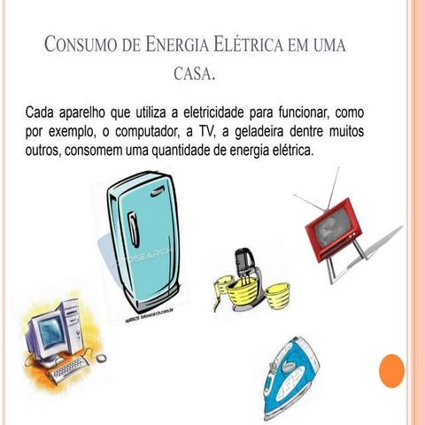 Consumo de energia elétrica em uma casa | PPTX