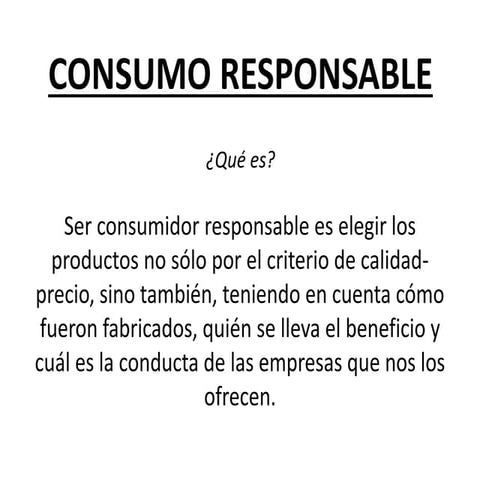 Consumo responsable