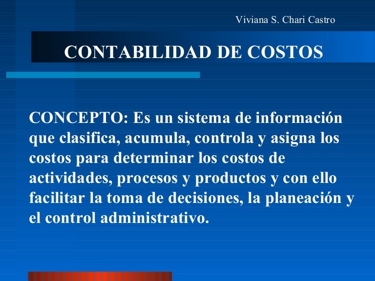 Contabilidad decostos