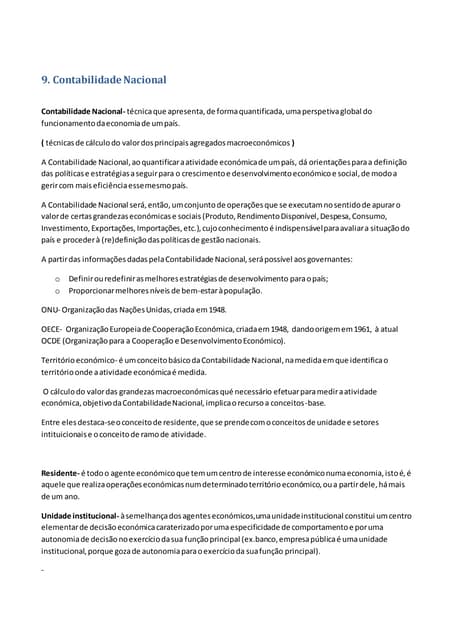 Resumos Economia A 11º ano: Contabi...