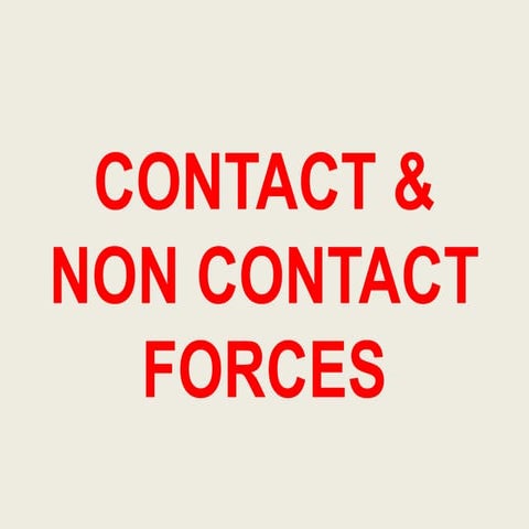 Power point presentation on Contact and non contact forces for ICSE class VII...