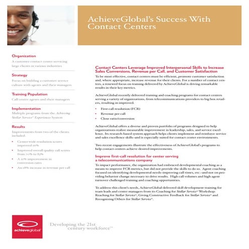 AchieveGlobal’s Success with Contact Centers