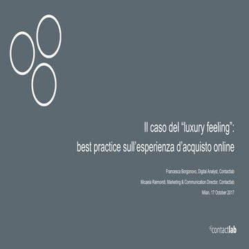 NEW EDITION! Il caso del “luxury feeling”: best practice sull’esperienza d’acquisto online.