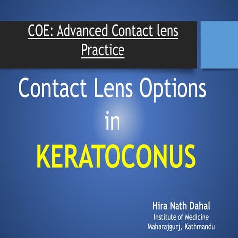 Contact lens options in keratoconus hira
