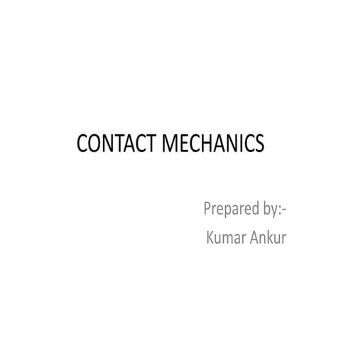 Contact mechanics unit3