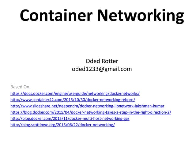 Container networking