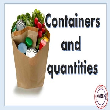 Containers and quantities: English Language