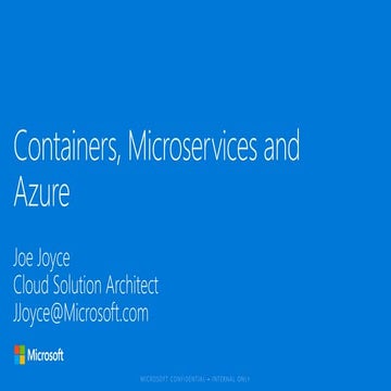 Containers, microservices and azure | PPT