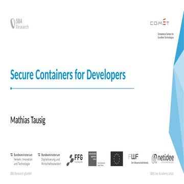 SBA Live Academy - Secure Containers for Developer by Mathias Tausig