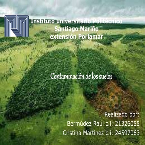 Contaminación de los suelos | PPTX