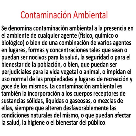 Contaminación ambiental