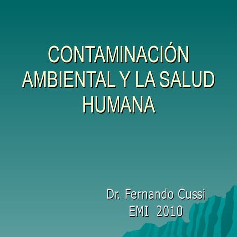 ContaminacióN Ambiental Y La Salud Humana