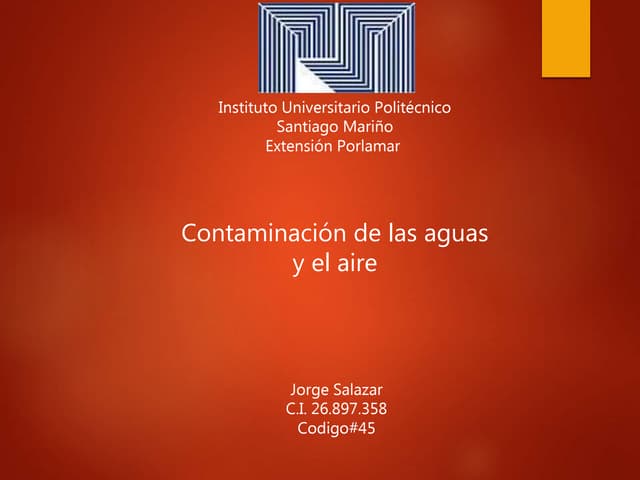 Contaminacion del aire y de las aguas 