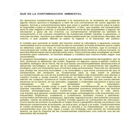 Contaminación Ambiental