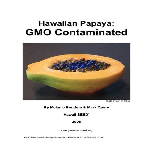 Hawaiian Papaya: GMO Contaminated 