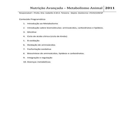 Conteúdo programático