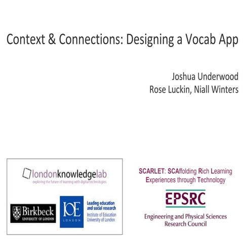 Context & Connections: Designing a Vocab App