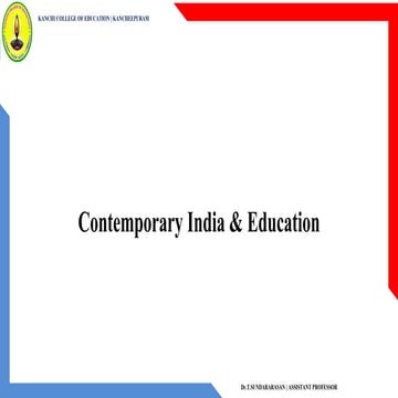 Contemporary India And Education Ppt Ppt