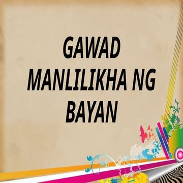 Gawas manlilikha Ng bayan contemporary arts grade 12