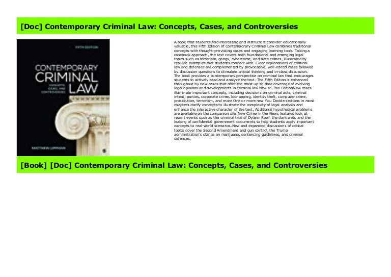[PDF] Contemporary Criminal Law Concepts, Cases, and Controversies
