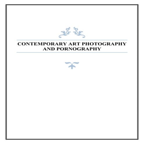 Contemporary art photography and pornography