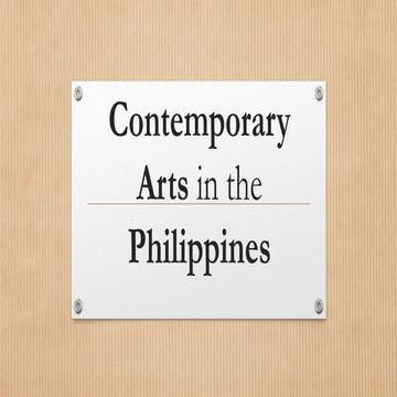 Contemporary arts in the Philippines