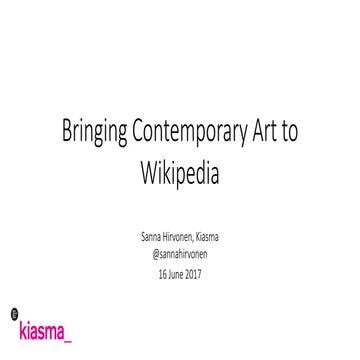 Bringing Contemporary Art to Wikipedia