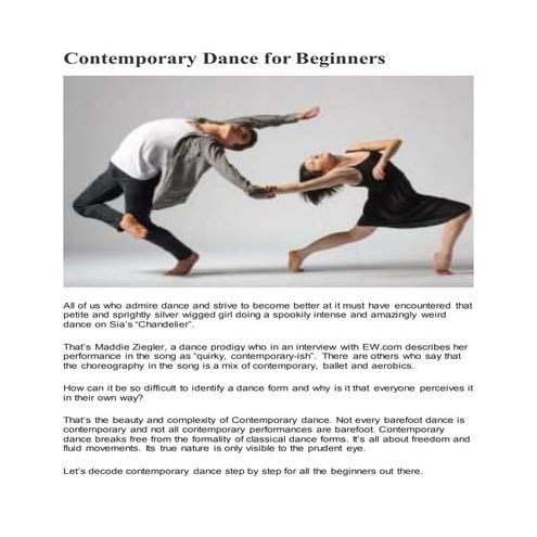 Contemporary dance for beginners | PDF