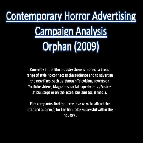 Contemporary Horror Advertising Campaign