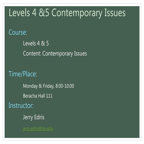 Contemporary issues first day