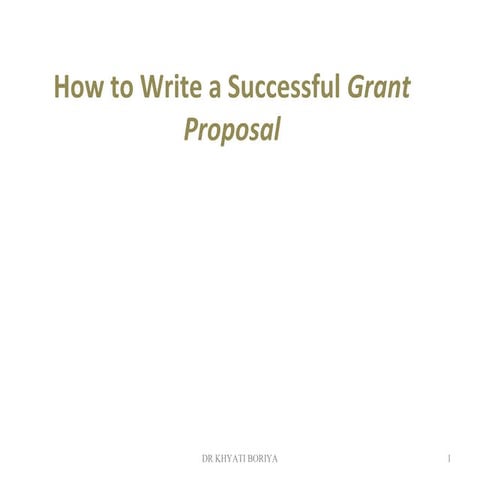 GRANT PROPOSAL and business etiquettes