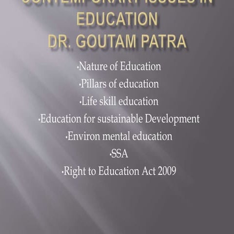 Contemporary issues in education | PPTX