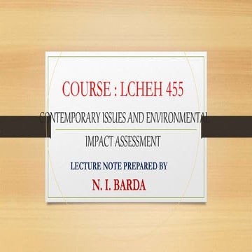 Contemporary issues in environmental impact assessment