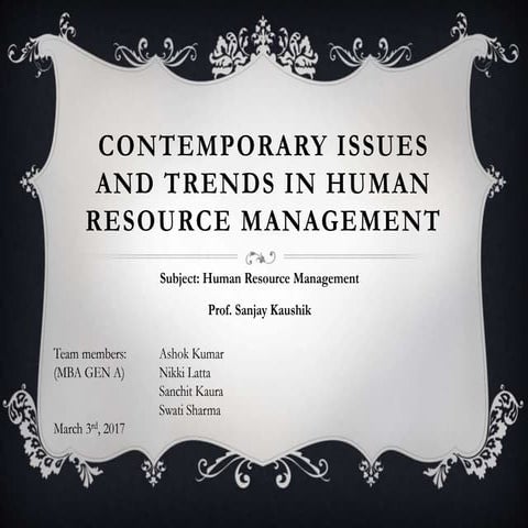 Contemporary issues in human resource management