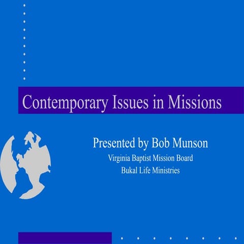 Contemporary issues in missions 1