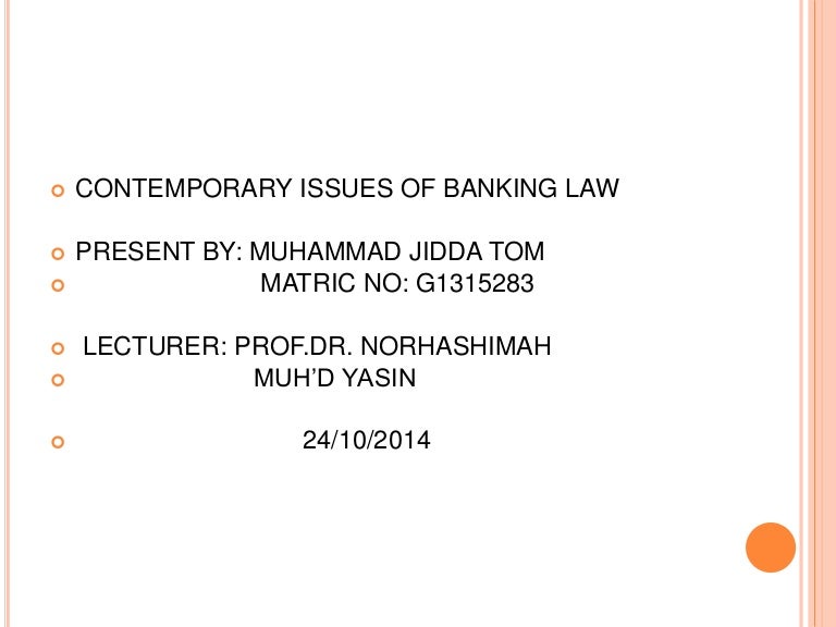 Dissertation banking law