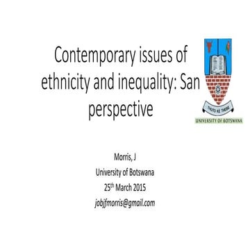 Contemporary issues of ethnicity and inequality